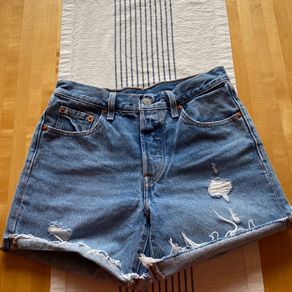 Levi’s 501 high rise denim shorts